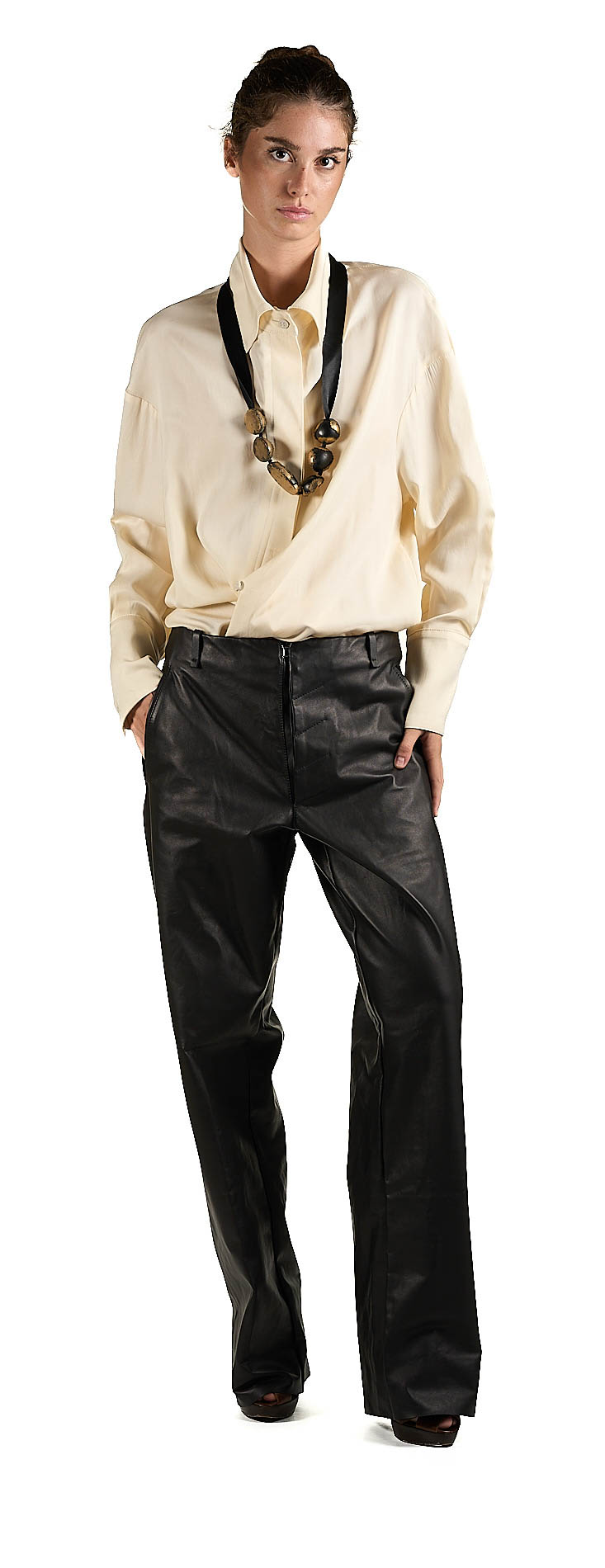 DANIELE BASTA LEATHER AND SILVER JACKET